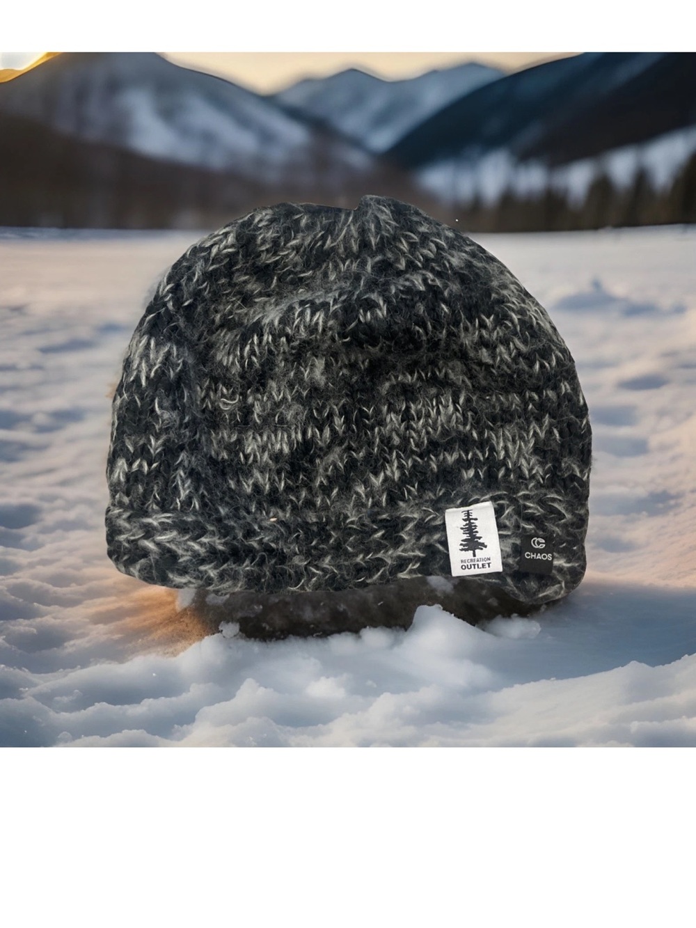CHAOS Black & Gray Marled Knit Beanie